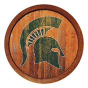 Michigan State Spartans: Weathered "Faux" Barrel Top Sign, NCMIST-240-03