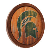 Michigan State Spartans: Weathered "Faux" Barrel Top Sign, NCMIST-240-03