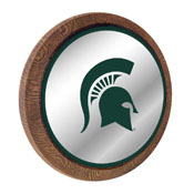 Michigan State Spartans: Helmet - "Faux" Barrel Top Mirrored Wall Sign, NCMIST-245-01
