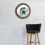 Michigan State Spartans: Helmet - "Faux" Barrel Top Mirrored Wall Sign, NCMIST-245-01