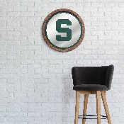 Michigan State Spartans: "Faux" Barrel Top Mirrored Wall Sign, NCMIST-245-02