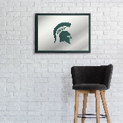 Michigan State Spartans: Helmet - Framed Mirrored Wall Sign, NCMIST-265-01