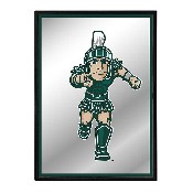 Michigan State Spartans: Sparty - Framed Mirrored Wall Sign, NCMIST-275-01