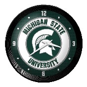 Michigan State Spartans: Ribbed Frame Wall Clock, FNB-NCMIST-530-01A