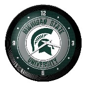 Michigan State Spartans: Ribbed Frame Wall Clock, FNB-NCMIST-530-01A