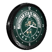 Michigan State Spartans: Sparty - Ribbed Frame Wall Clock, NCMIST-530-02