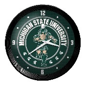 Michigan State Spartans: Sparty - Ribbed Frame Wall Clock, NCMIST-530-02