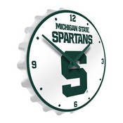 Michigan State Spartans: Block S - Bottle Cap Lighted Wall Clock, NCMIST-545-02