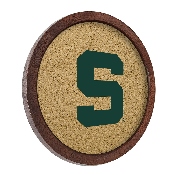Michigan State Spartans: Block S - "Faux" Barrel Framed Cork Board, FNB-NCMIST-632-01A