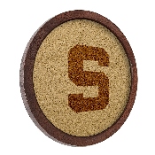 Michigan State Spartans: Block S - "Faux" Barrel Framed Cork Board, FNB-NCMIST-632-01A