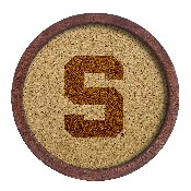 Michigan State Spartans: Block S - "Faux" Barrel Framed Cork Board, FNB-NCMIST-632-01A