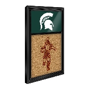 Michigan State Spartans: Dual Logo, Sparty - Cork Note Board, FNB-NCMIST-640-02A