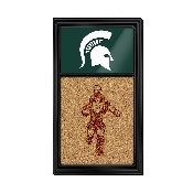 Michigan State Spartans: Dual Logo, Sparty - Cork Note Board, FNB-NCMIST-640-02A