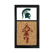 Michigan State Spartans: Dual Logo, Sparty - Cork Note Board, FNB-NCMIST-640-02A