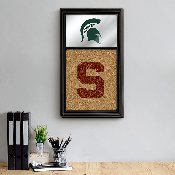 Michigan State Spartans: Helmet Dual Logo - Mirrored Cork Note Board, NCMIST-645-02