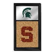 Michigan State Spartans: Helmet Dual Logo - Mirrored Cork Note Board, NCMIST-645-02