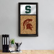 Michigan State Spartans: Dual Logo - Mirrored Cork Note Board, NCMIST-645-04