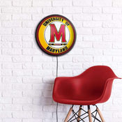 Maryland Terrapins: Round Slimline Lighted Wall Sign, NCMRYT-130-01