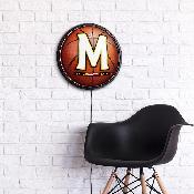 Maryland Terrapins: Basketball - Round Slimline Lighted Wall Sign, NCMRYT-130-11