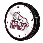 Mississippi State Bulldogs: Bulldog - Retro Lighted Wall Clock, NCMSST-550-02