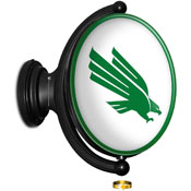 North Texas Mean Green: White - Original Oval Rotating Lighted Wall Sign, NCNOTX-125-01