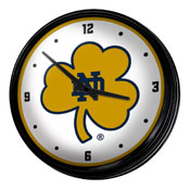 Notre Dame Fighting Irish: Shamrock - Retro Lighted Wall Clock, NCNTRD-550-02