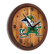 Notre Dame Fighting Irish: Leprechaun - "Faux" Barrel Top Clock, NCNTRD-560-04