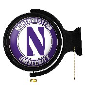 Northwestern Wildcats: Original Round Rotating Lighted Wall Sign, NCNWWC-115-01