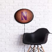 Northwestern Wildcats: Pigskin - Oval Slimline Lighted Wall Sign, NCNWWC-140-21