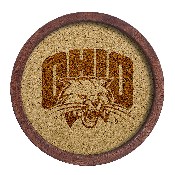 Ohio Bobcats: "Faux" Barrel Framed Cork Board, FNB-NCOHIO-632-01A
