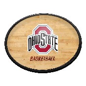 Ohio State Buckeyes: Hardwood - Oval Slimline Lighted Wall Sign, NCOHST-140-12
