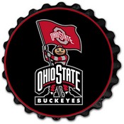 OSU Ohio State Buckeyes Team Spirit Bottle Cap Wall Sign, FNB-NCOHST-210