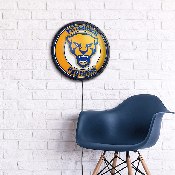 Pitt Panthers: Mascot - Round Slimline Lighted Wall Sign, NCPITT-130-02