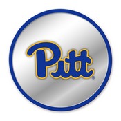 Pitt Panthers: Modern Disc Mirrored Wall Sign; AGS-NCPITT-235-01A