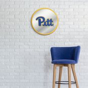 Pitt Panthers: Modern Disc Mirrored Wall Sign; AGS-NCPITT-235-01A