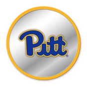 Pitt Panthers: Modern Disc Mirrored Wall Sign; AGS-NCPITT-235-01A