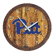 Pitt Panthers: Faux Barrel Top Wall Clock, NCPITT-560-01