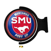 SMU - Southern Methodist Mustangs Rotating Illuminated Team Spirit Wall Sign-Round, FNB-NCSMUM-115