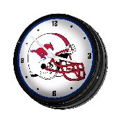 SMU Mustangs: Helmet - Retro Lighted Wall Clock, NCSMUM-550-03