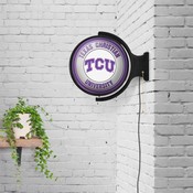 TCU Horned Frogs: Original Round Rotating Lighted Wall Sign, NCTCUH-115-01