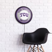 TCU Horned Frogs: Round Slimline Lighted Wall Sign, NCTCUH-130-01