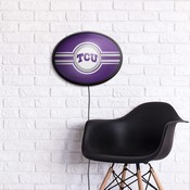 TCU Horned Frogs: Oval Slimline Lighted Wall Sign, FNB-NCTCUH-140-01A