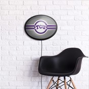 TCU Horned Frogs: Oval Slimline Lighted Wall Sign, FNB-NCTCUH-140-01A