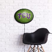 TCU Horned Frogs: On the 50 - Oval Slimline Lighted Wall Sign, NCTCUH-140-22
