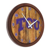 TCU Horned Frogs: "Faux" Barrel Top Wall Clock, NCTCUH-560-01
