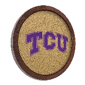 TCU Horned Frogs: "Faux" Barrel Framed Cork Board, FNB-NCTCUH-632-01A
