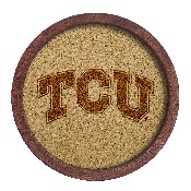 TCU Horned Frogs: "Faux" Barrel Framed Cork Board, FNB-NCTCUH-632-01A