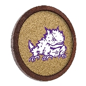 TCU Horned Frogs: Mascot - "Faux" Barrel Framed Cork Board, FNB-NCTCUH-632-02A
