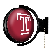 Temple Owls: Logo - Original Round Rotating Lighted Wall Sign, FNB-NCTEMP-115-02A