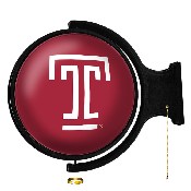 Temple Owls: Logo - Original Round Rotating Lighted Wall Sign, FNB-NCTEMP-115-02A